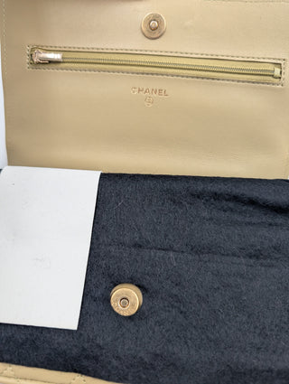 Green Chanel Logo Top Handle Wallet On Chain