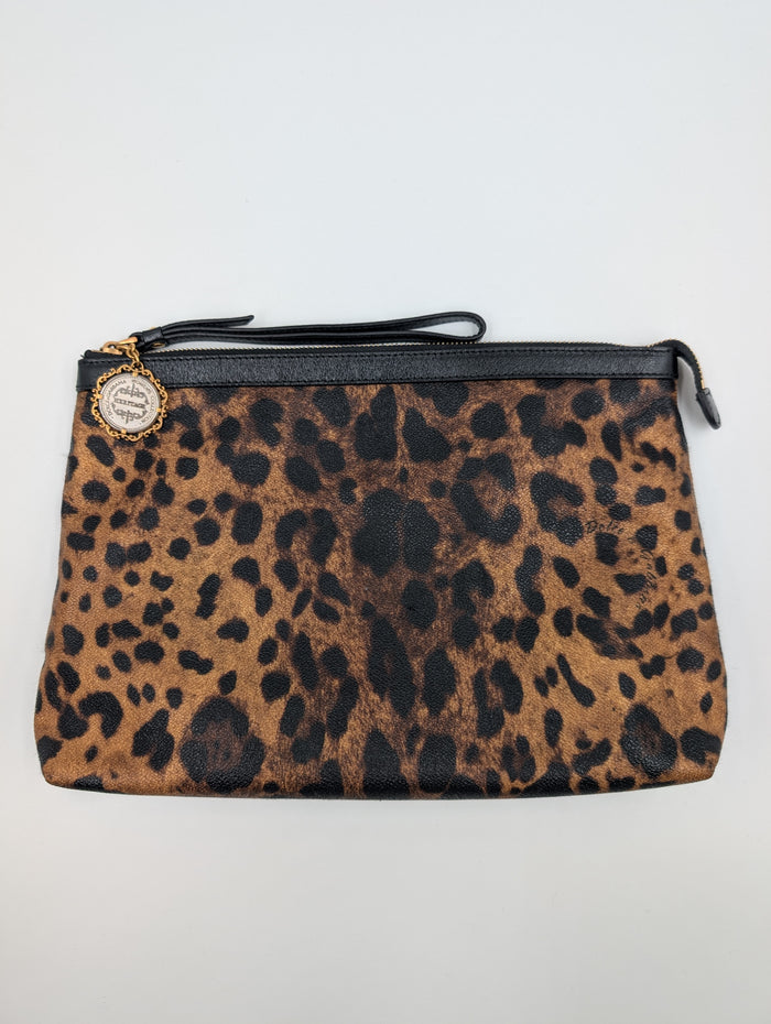 Leopard Print Clutch With A "Sicily" Medallian Charm