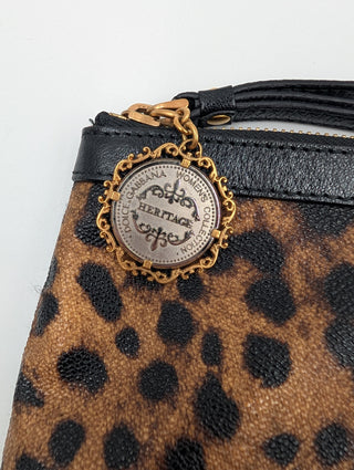 Leopard Print Clutch With A "Sicily" Medallian Charm