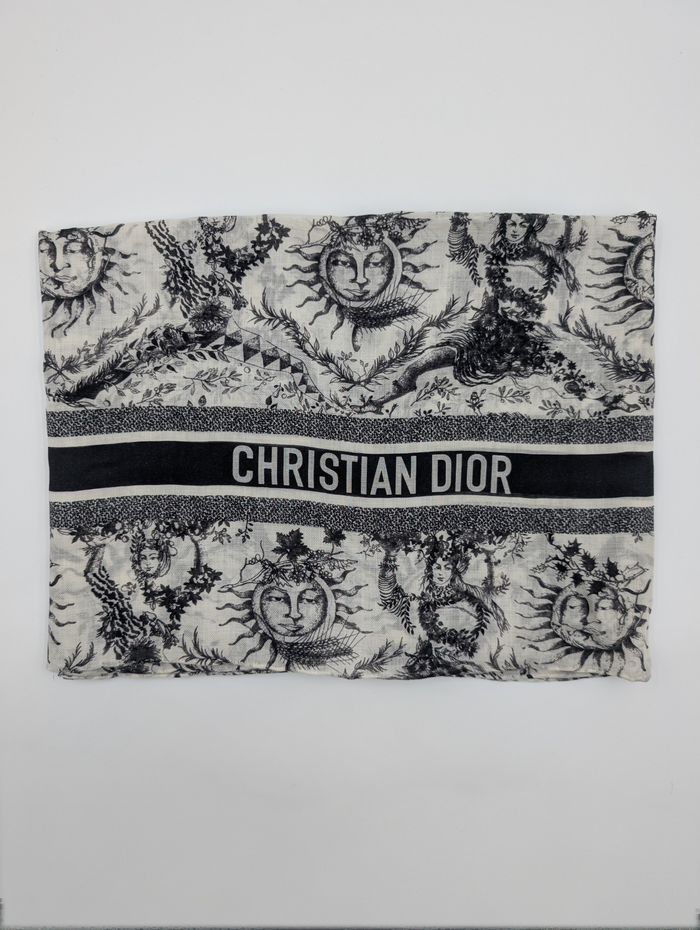 Black And White Toile De Jouy Cashmere Scarf