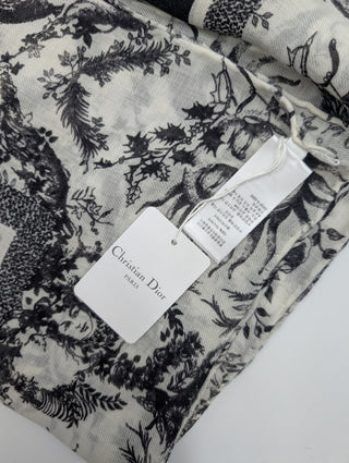 Black And White Toile De Jouy Cashmere Scarf