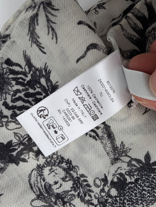 Black And White Toile De Jouy Cashmere Scarf