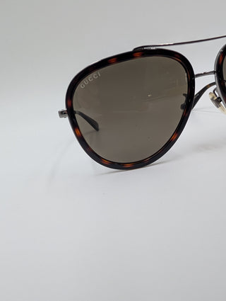 Aviator Sunglasses With Silver Tone Hardware And Dark Grey Lenses