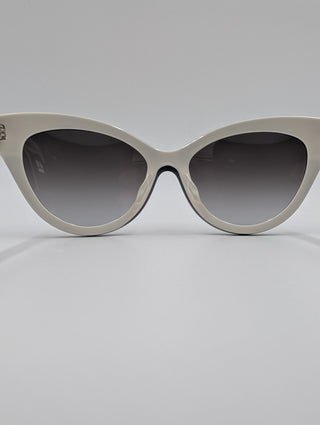 Cat-Eye Black Sunglasses In Black Acetate And Inner White Contrast