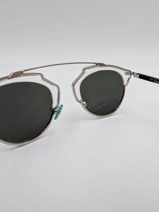 Silver "DiorSoReal" Sunglasses With Mirrored Lens