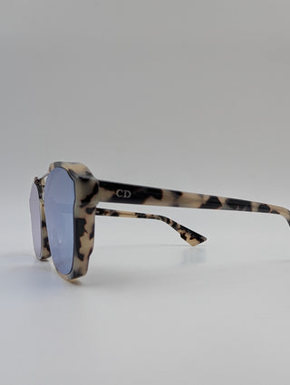 Dior Abstract Sunglasses Featuring Havana Tortoise Acetate Frame And Mirrored Lenses
