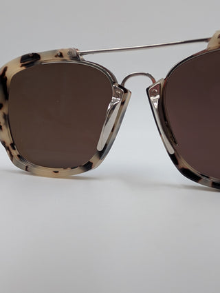 Dior Abstract Sunglasses Featuring Havana Tortoise Acetate Frame And Mirrored Lenses