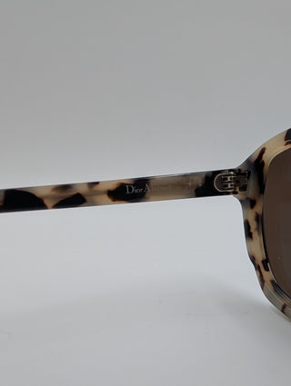 Dior Abstract Sunglasses Featuring Havana Tortoise Acetate Frame And Mirrored Lenses