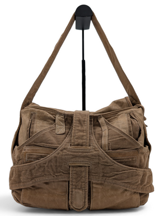 Brown Corduroy Matrix Satchel