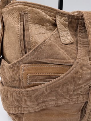 Brown Corduroy Matrix Satchel