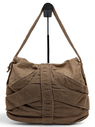 Brown Corduroy Matrix Satchel