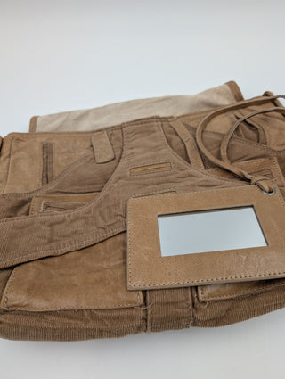 Brown Corduroy Matrix Satchel