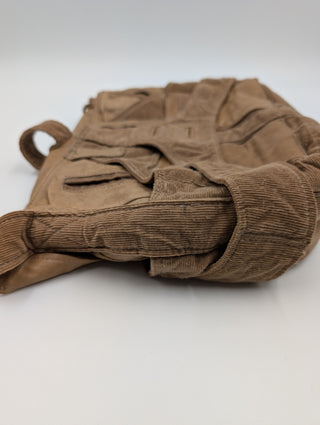 Brown Corduroy Matrix Satchel