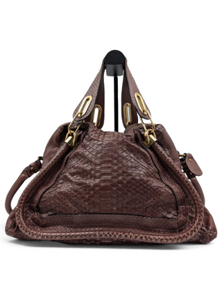 Dark Brown Paraty Python Bag