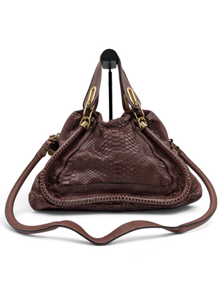Dark Brown Paraty Python Bag