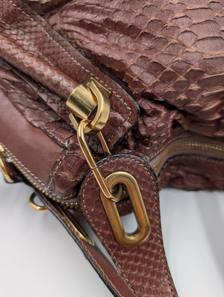Dark Brown Paraty Python Bag