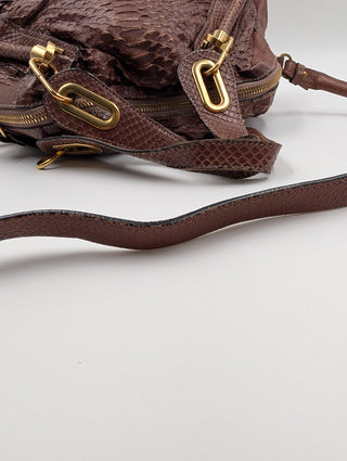 Dark Brown Paraty Python Bag