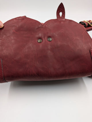 Burgundy Leather Messenger Bag