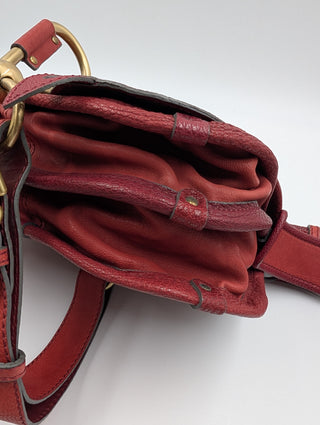 Burgundy Leather Messenger Bag