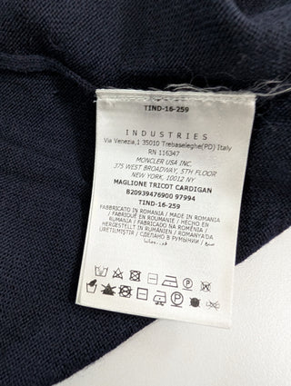 Navy Virgin Wool Snap Up Cardigan