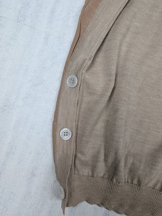 Beige Cashmere Top With Silk Front