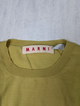 Mustard Yellow Wool Round Neck Jumper With Ribbed Waist