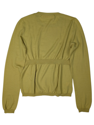 Mustard Yellow Wool Round Neck Jumper With Ribbed Waist