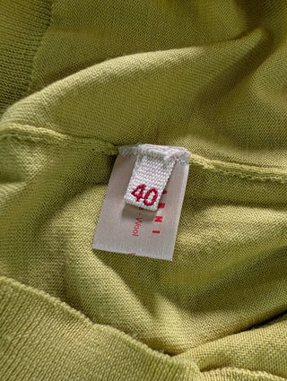 Mustard Yellow Wool Round Neck Jumper With Ribbed Waist