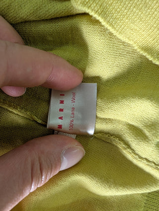 Mustard Yellow Wool Round Neck Jumper With Ribbed Waist