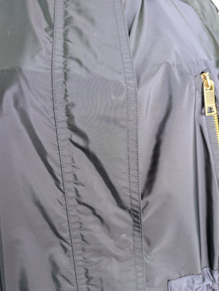 Navy Blue Wind Jacket With Foldable Hood
