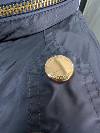 Navy Blue Wind Jacket With Foldable Hood
