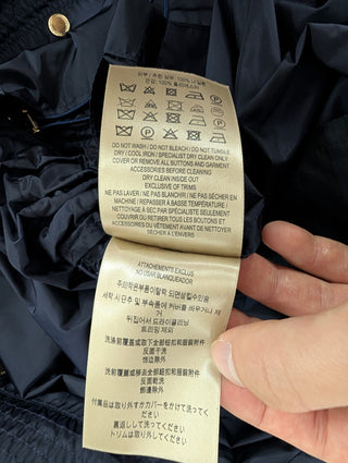 Navy Blue Wind Jacket With Foldable Hood