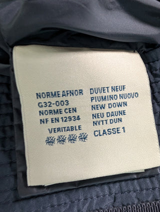 Navy Puffed Vest With Dual Zipper