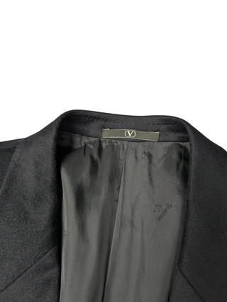 Navy 2-BUTTON Cashmere Blazer With Logo Embossed Gold Buttons