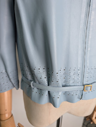 Light Blue Leather Jacket