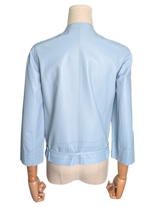 Light Blue Leather Jacket