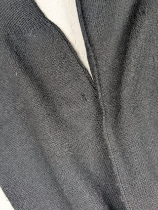 Black Wool Round Neck Wool Pullover
