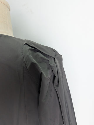 Dark Khaki All Season Jacket With Ruffles Bottom