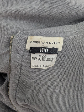 Heather Grey Wool Dress With Two Front Pockets