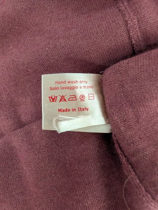 Burgundy Cashmere Cardigan With Buttons At The Back