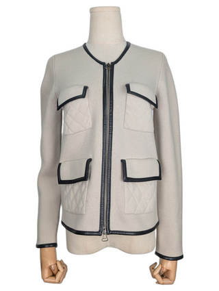 Beige Wool Jacket With Front Pockets