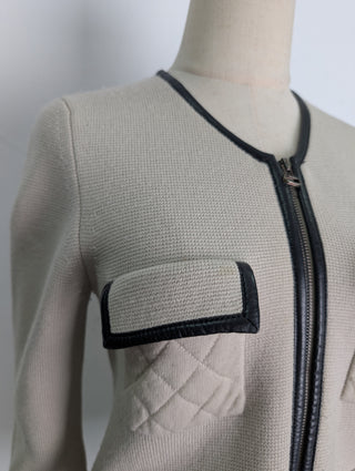 Beige Wool Jacket With Front Pockets