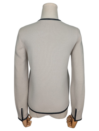 Beige Wool Jacket With Front Pockets