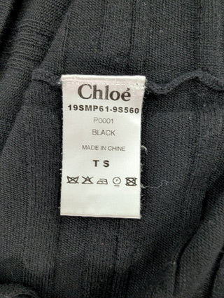 Black Ribbed Cashmere Top