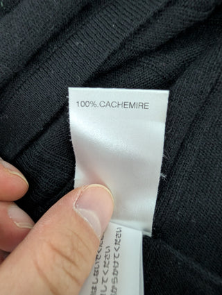 Black Ribbed Cashmere Top