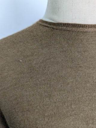 Brown Cashmere Sweater With Zipper At The Back