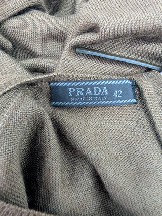 Brown Cashmere Sweater With Zipper At The Back
