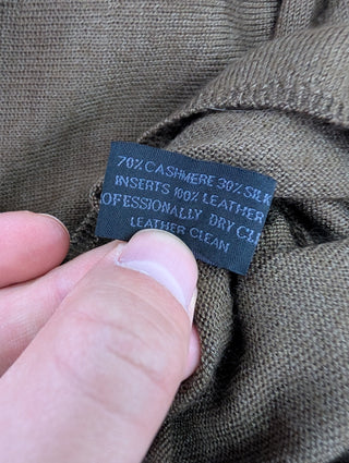 Brown Cashmere Sweater With Zipper At The Back