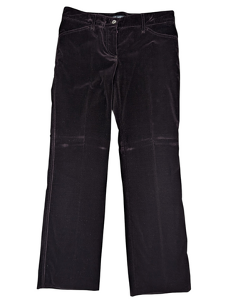 Purple Velvet Pants With Logo Tab