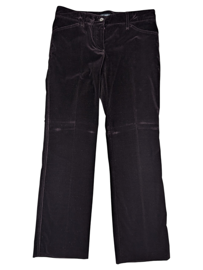 Purple Velvet Pants With Logo Tab